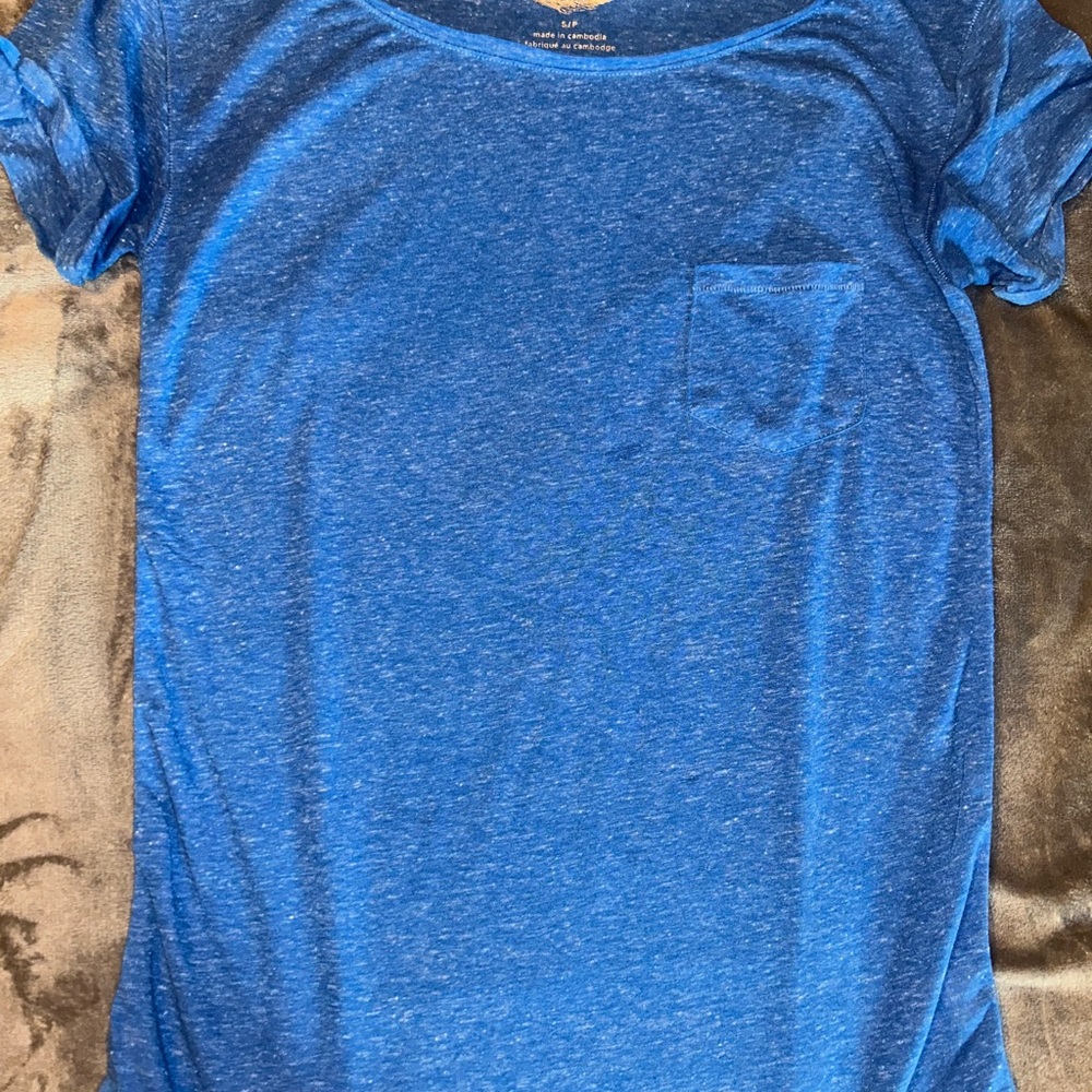 American Eagle Outfitters Heathered Blue Tee